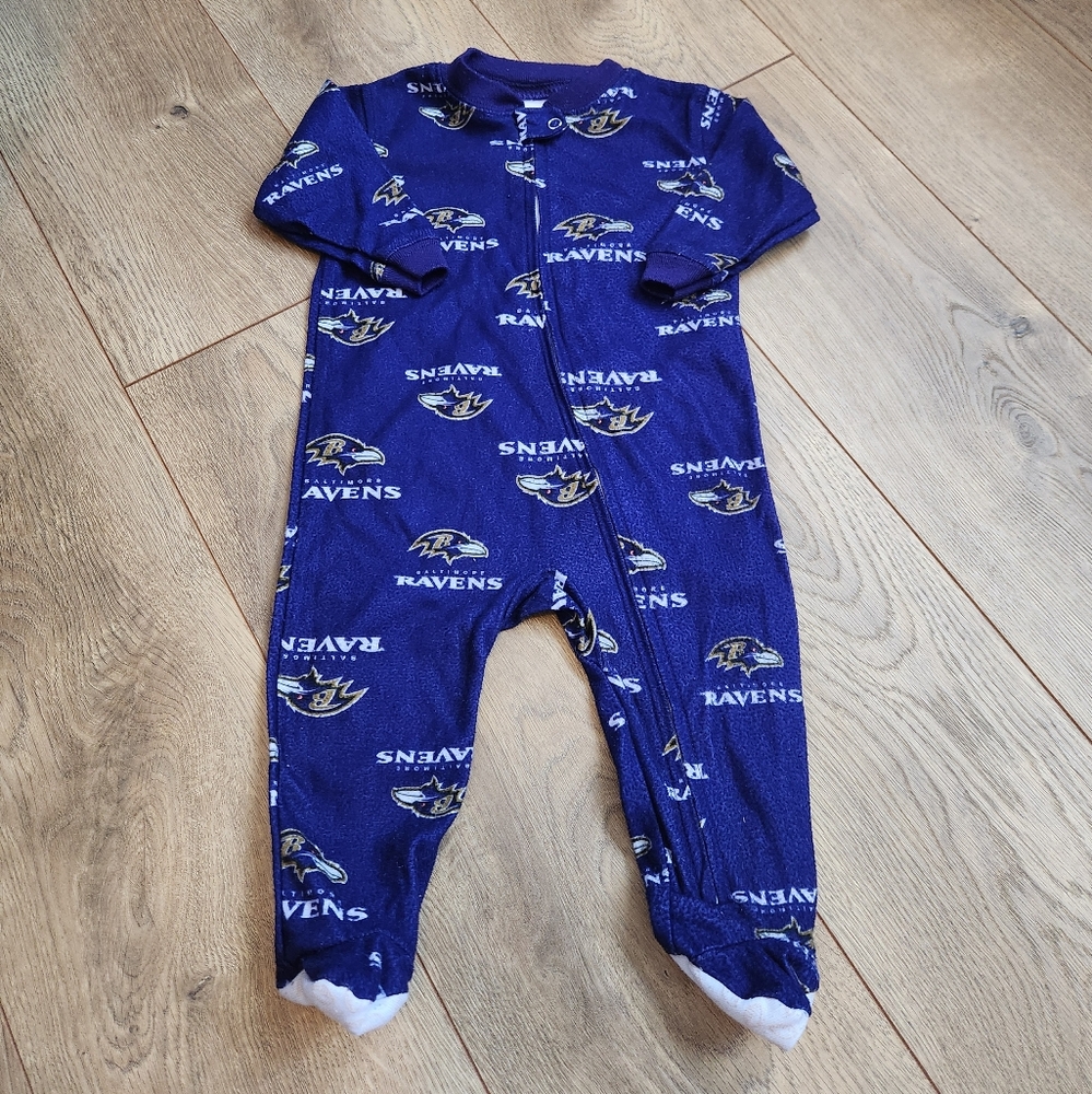 0-3 Months Ravens Lightweight Fleece Pjs
